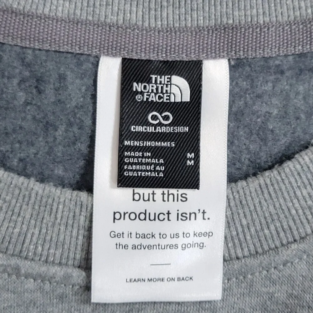 The North Face Sweatshirt Mens M Gray Fleece Crewneck Circular Design Pullover
